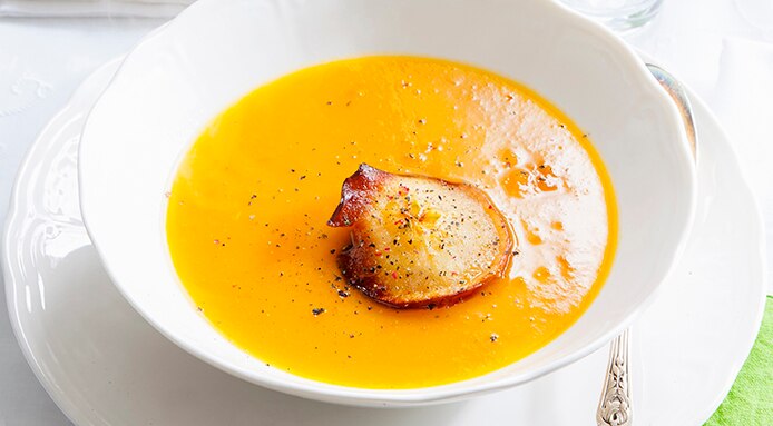 Crema de calabaza con manzana