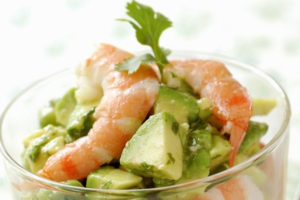 Ensalada de langostinos y aguacate