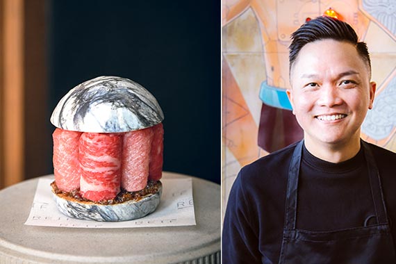 El chef Reif Othman y su emblemático plato Wagyu Otoro