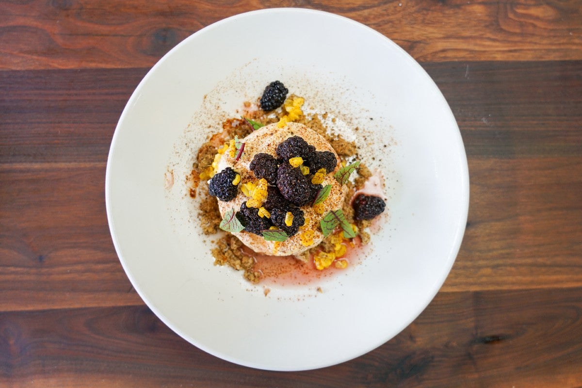 Grilled corn semifreddo by Thu Nguyen of Coltivare, Houston