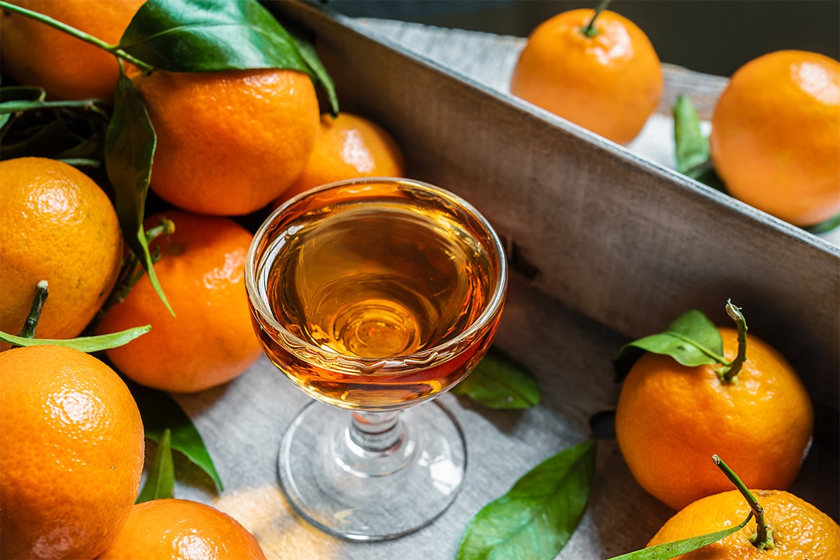 A glass of mandorino