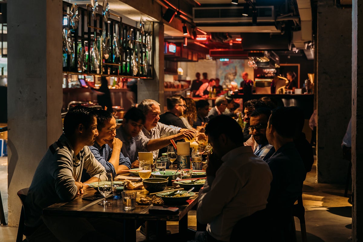 The busy dining room at Long Chim in London.