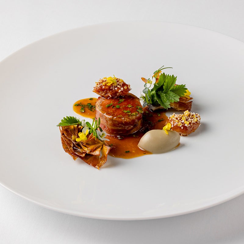 A lamb dish at Hélène Darroze at The Connaught in London.