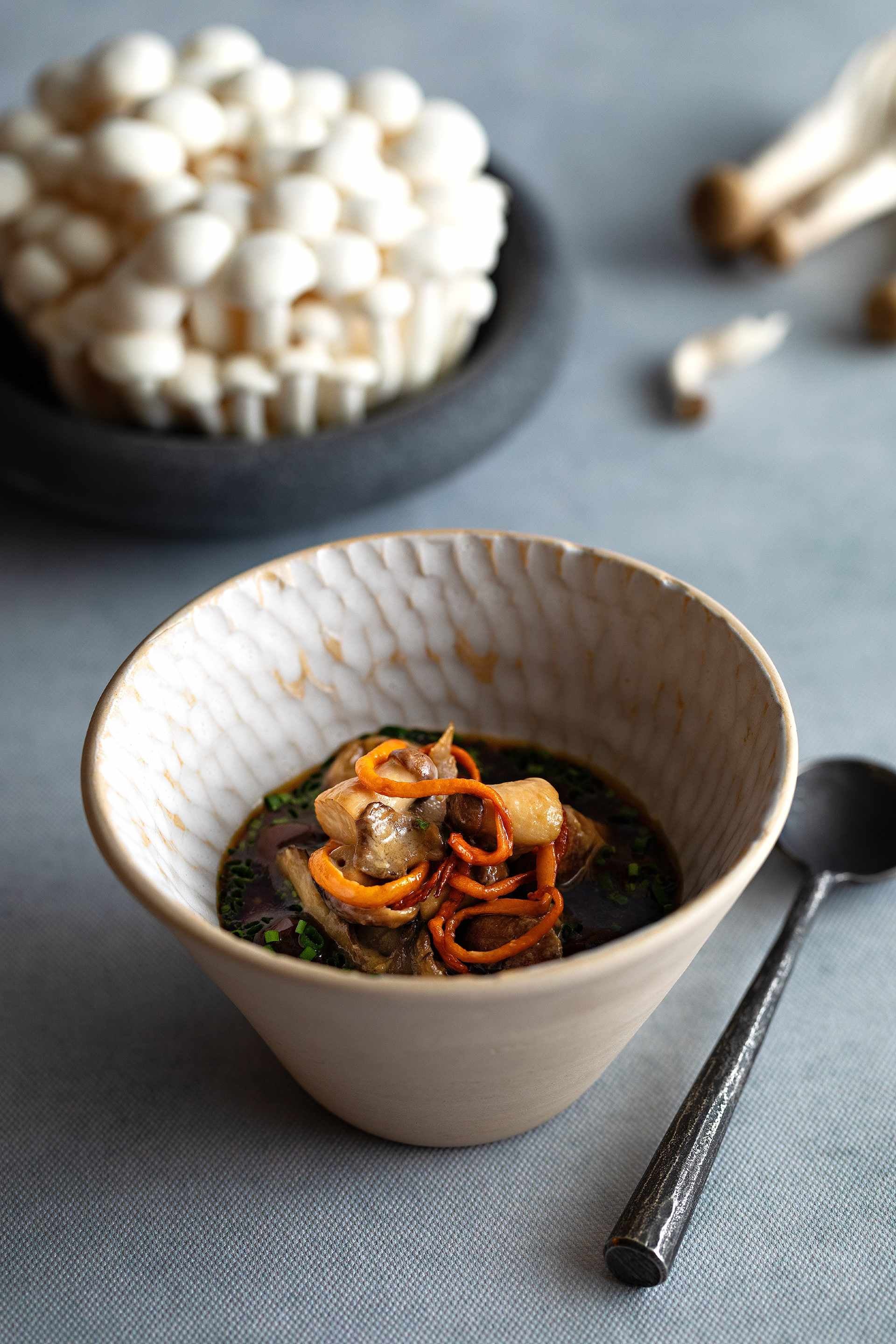 Miso custard and mushrooms at L'Enclume.