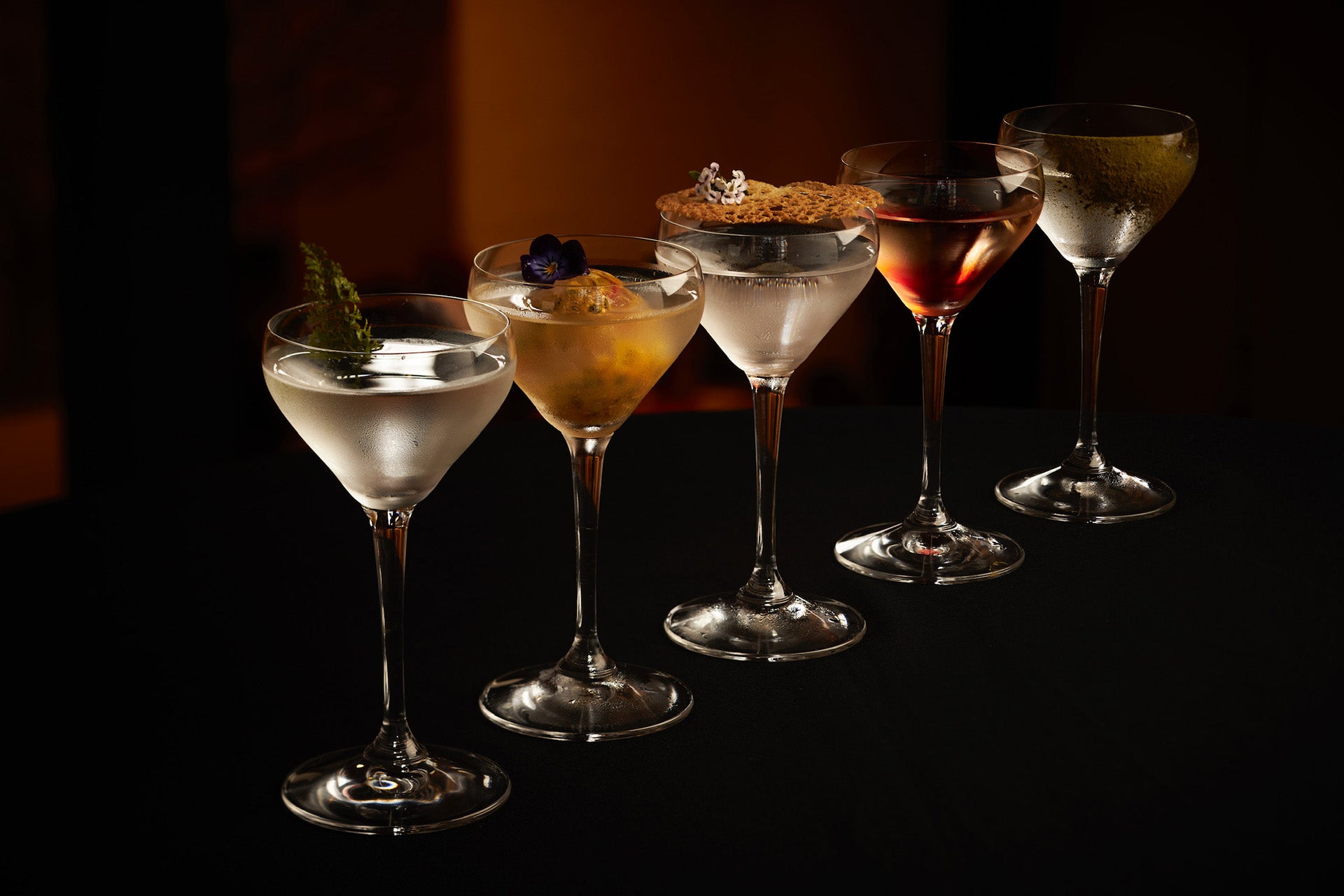 Line of cocktails