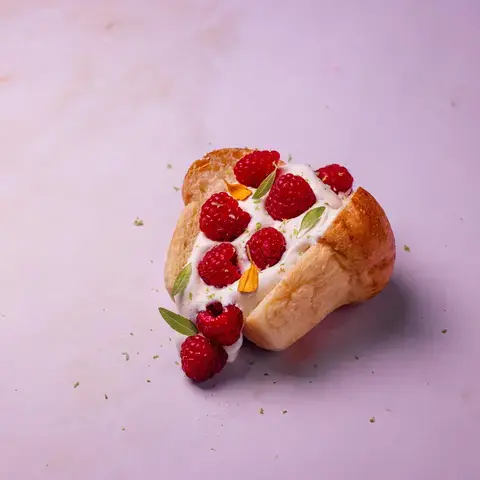 Baba with Raspberries