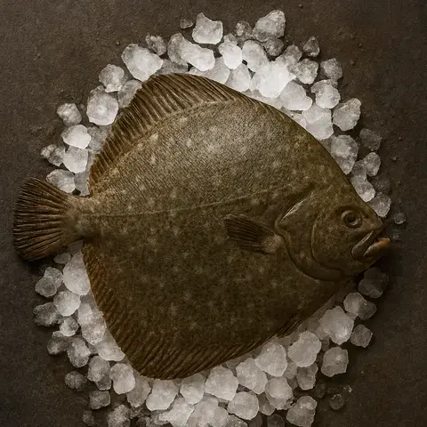 Turbot on ice