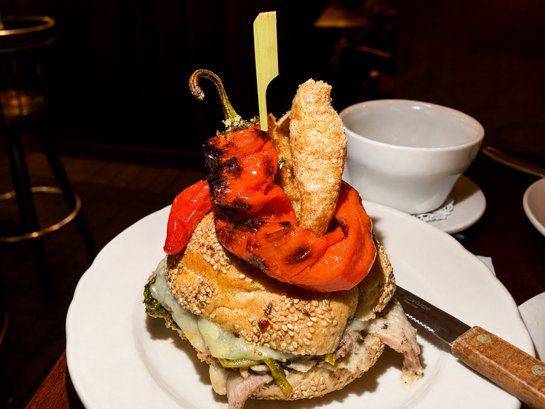 Bomb Bomb's Roast Pork Sandwich with Broccoli Rabe