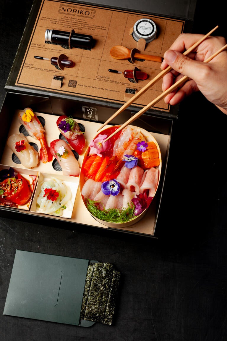 Home-akase To-Go Box at Noriko Handroll Bar