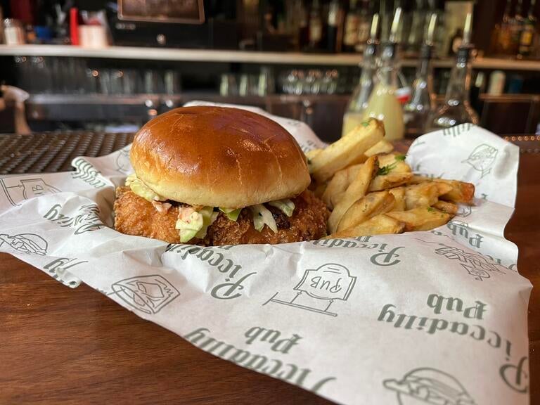 Buttermilk Brined Breaded Chicken Sando at Piccadilly Pub