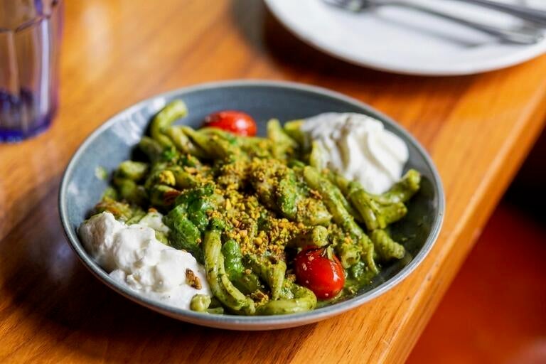 Pistachio Pesto Garganelli at Alpana
