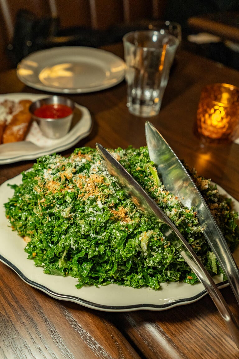 Kale Cesar and Tavern-Style Margherita Pizza at Zarella