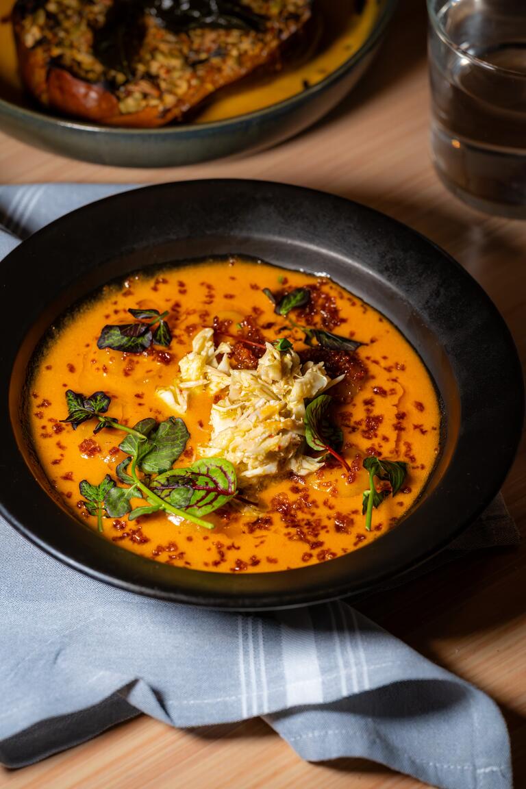 Bún Riêu with Sweet Potato Tapioca Gnocchi at Moon Rabbit