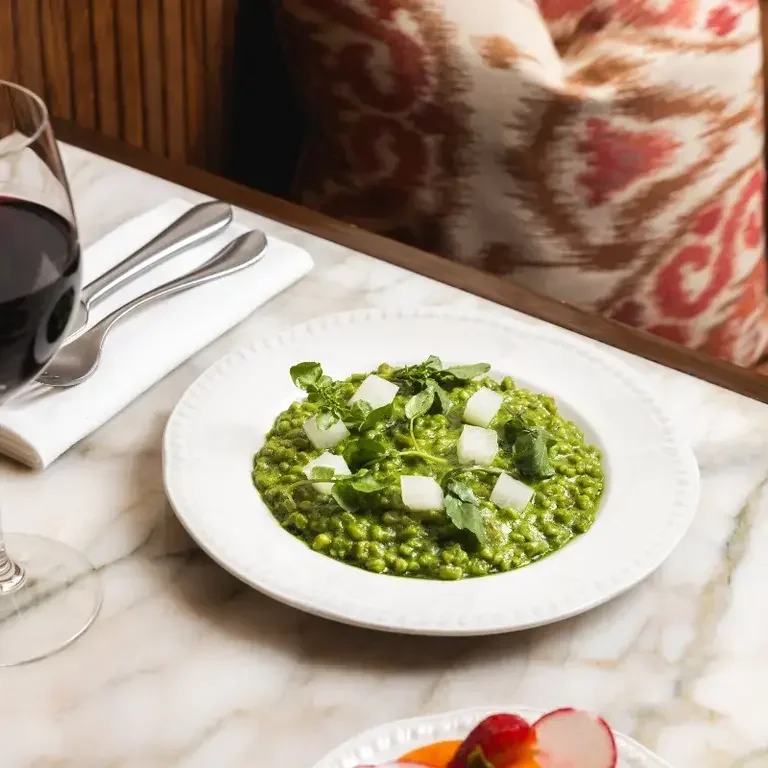 Watercress and spelt risotto at Nessa