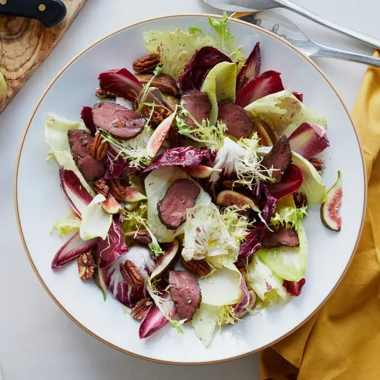 Peppered venison salad by Adam Smith.