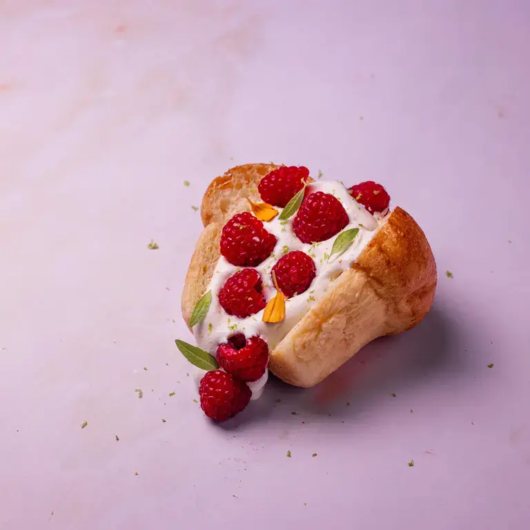 Baba with Raspberries