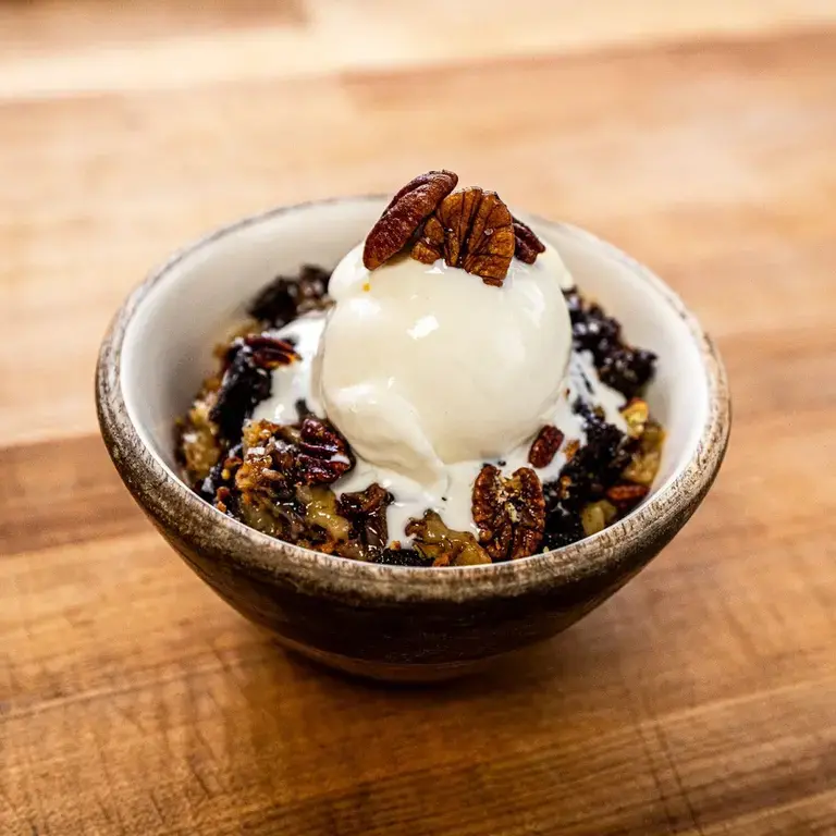 German Chocolate Cobbler with Buttermilk Ice Cream