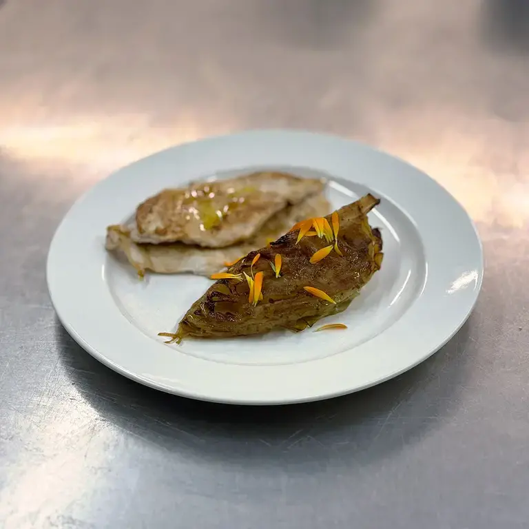 Grilled Chicken with Glazed Cabbage