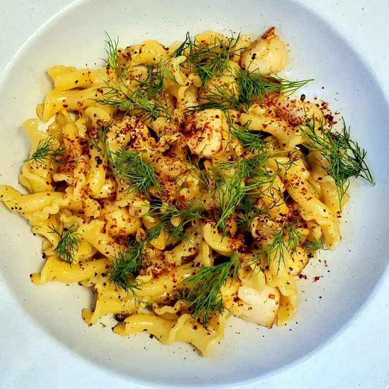 Bay Scallop and Trumpetti Pasta