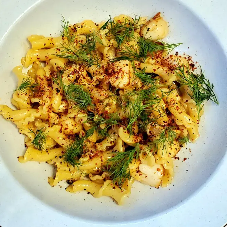 Bay Scallop and Trumpetti Pasta