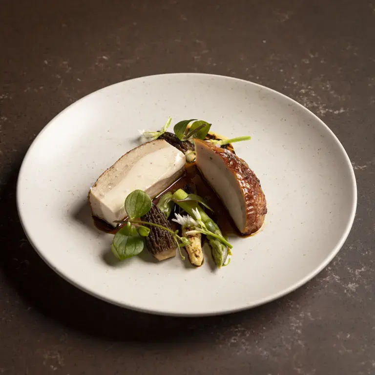 Lee Wolen's Stuffed Chicken with Morels and Asparagus | Fine