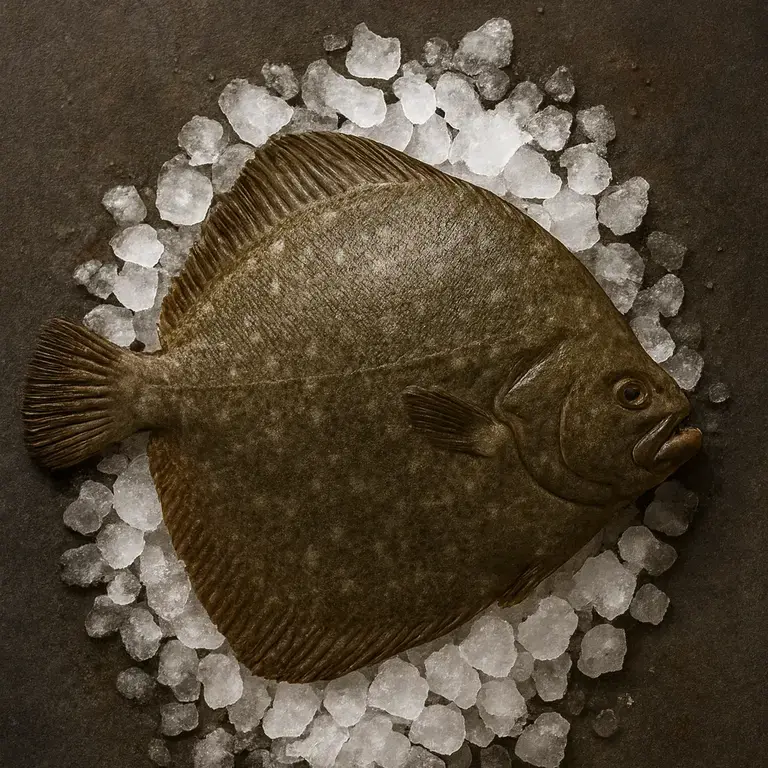 Turbot on ice