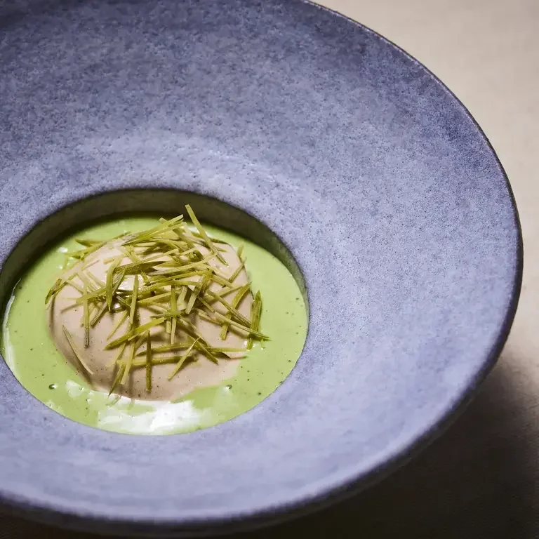 Grilled Apple Ice Cream with Acorn Cake