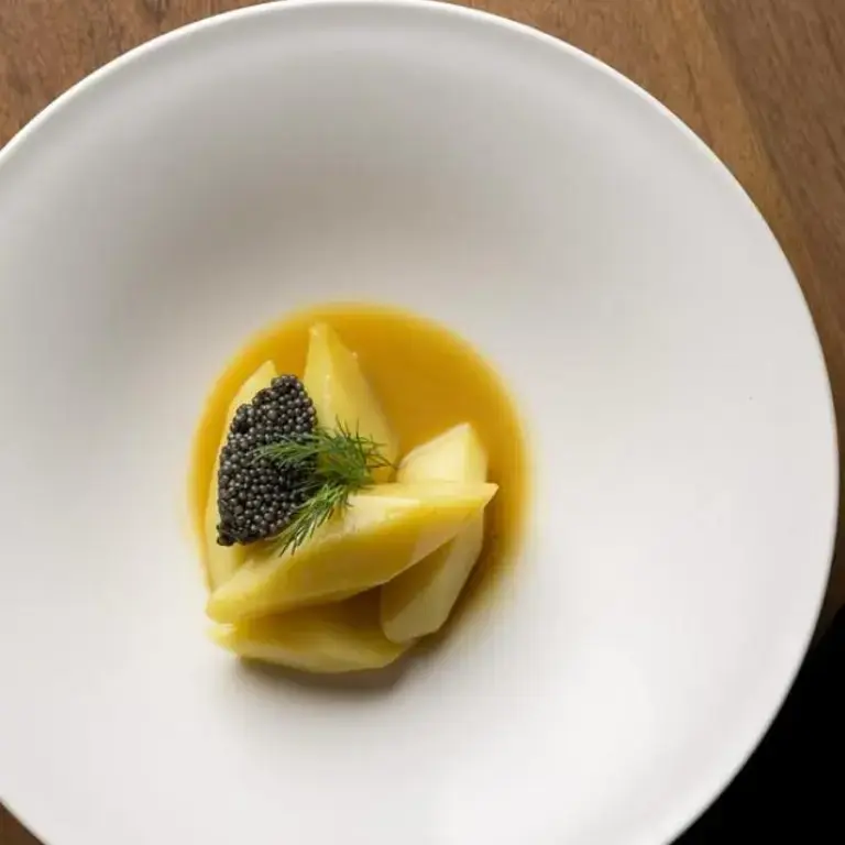 Potato Diamonds and Ossetra Caviar at Shmoné