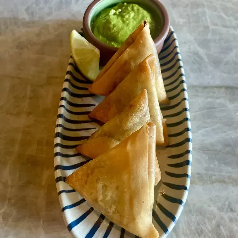 Chicken Samosas with Gochujang Aioli