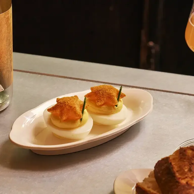 Deviled Eggs and Orange Wine at Stars