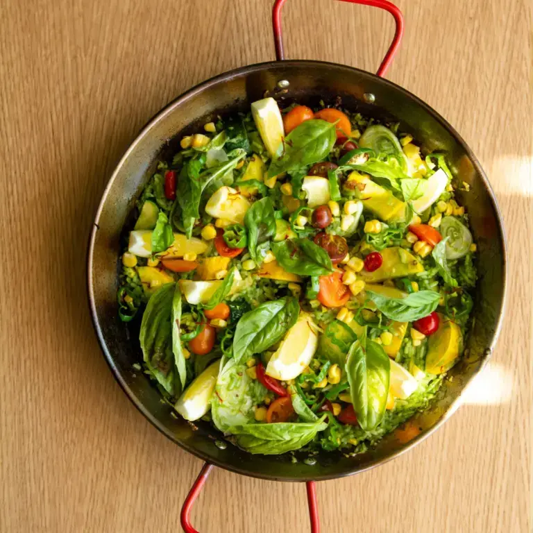 Arroz Verde, Bomba Rice, Cherry Tomato, Corn, Basil