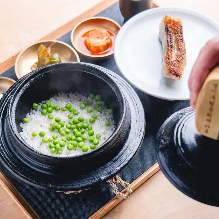 Gamasot Gold Queen Rice Bansang with Grilled Kinki and Banchans
