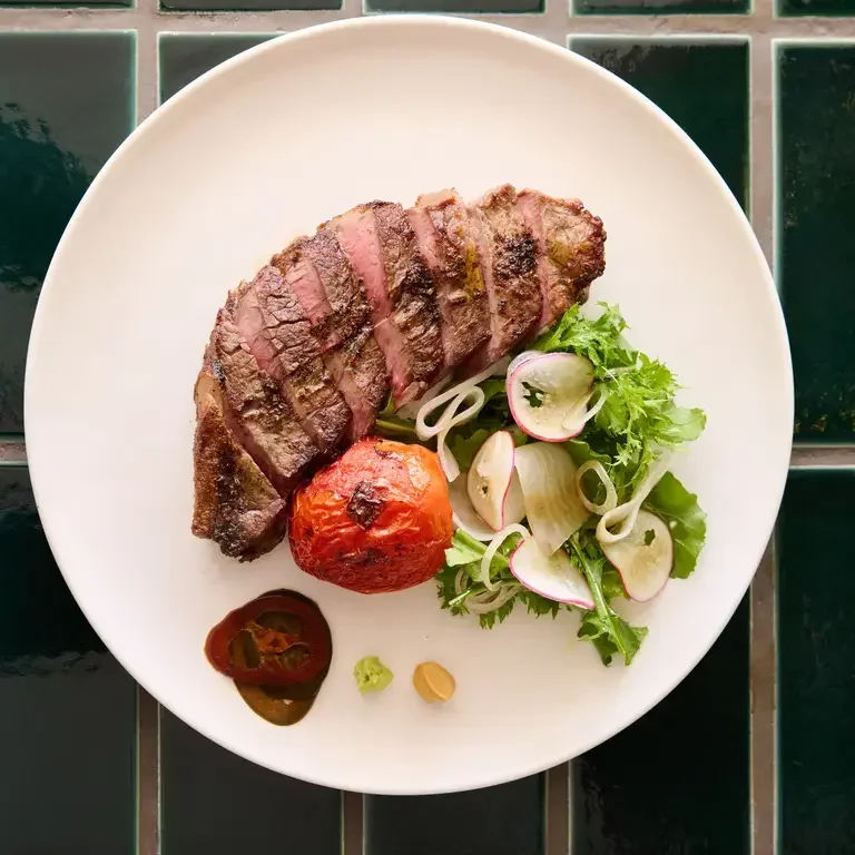 Tomat House Aged NY Strip with Smoked Tomato