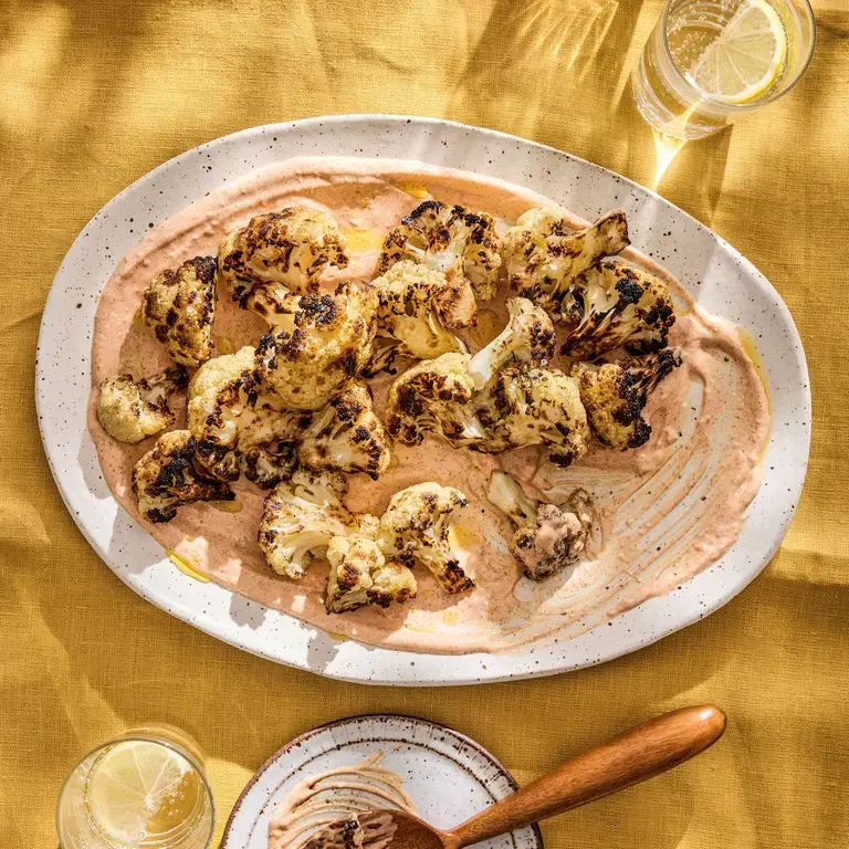 Charred Cauliflower with Tahini-Yogurt Sauce