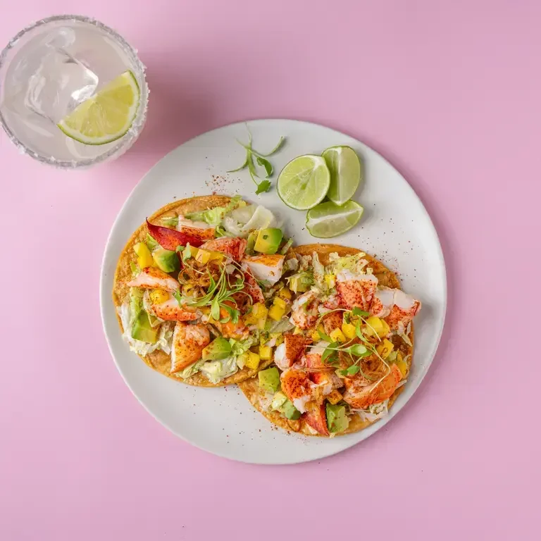 Lobster and Avocado Tostadas