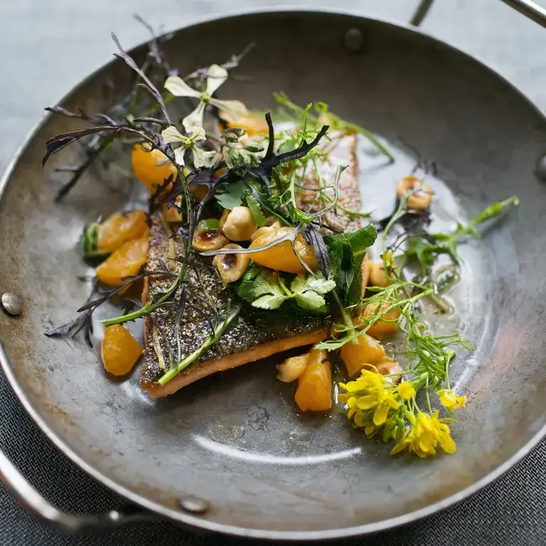 Red Trout Mandarin Hazelnut Garum Brown Butter