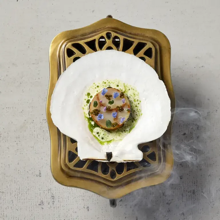 Scallop Xec Xec with Cauliflower and Uni Malai Curry