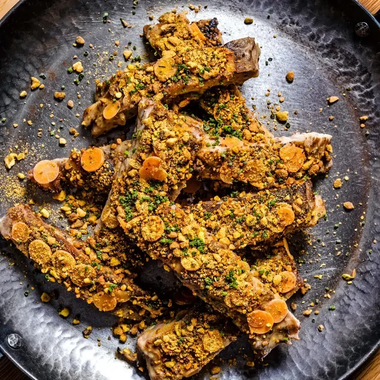 Pistachio Grilled Pork Ribs with Cumin Sour Orange