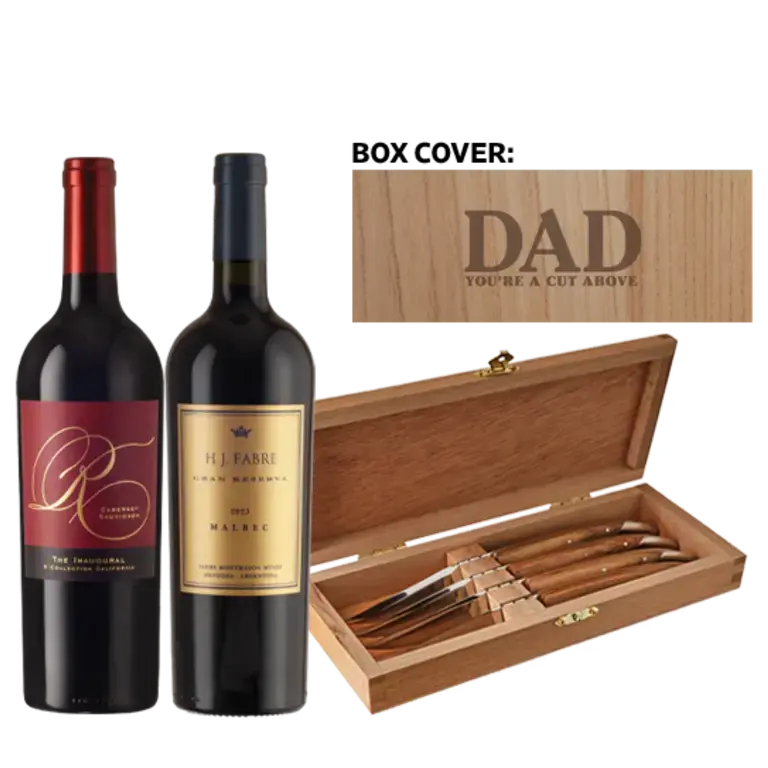 Laithwaites Father's Day Wine &amp; Steak Knife Gift Set