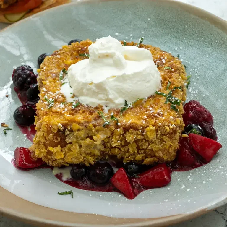 Corn Flake Crusted French Toast at Openaire