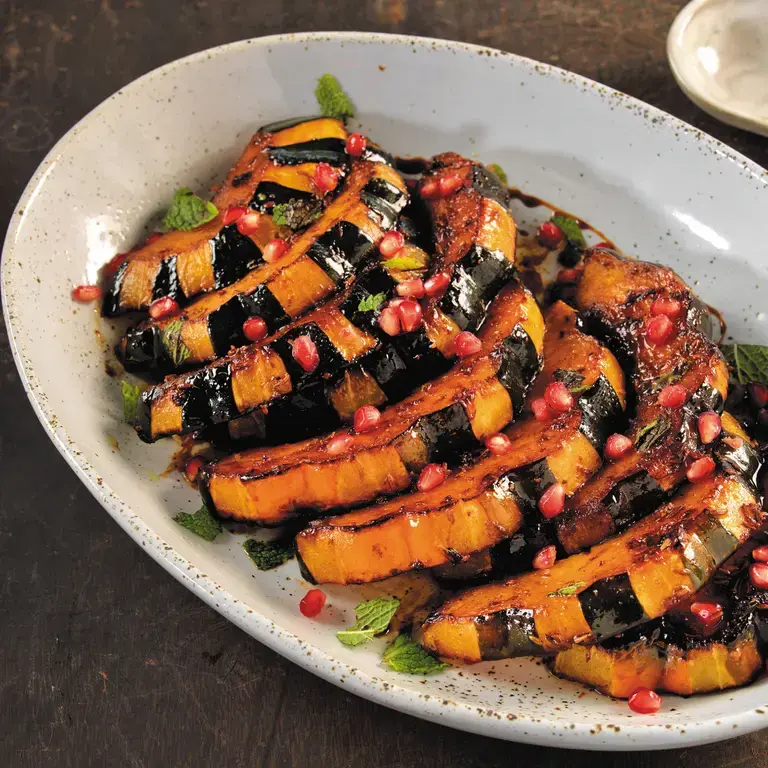 Pomegranate Glazed Acorn Squash