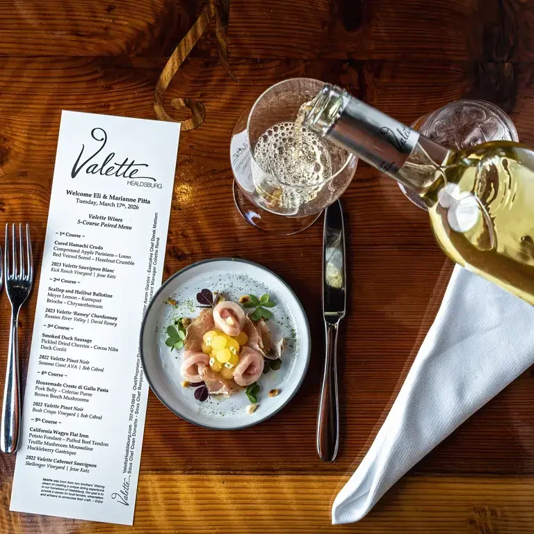 2023 Valette Sauvignon Blanc and Citrus-Cured Hamachi Crudo