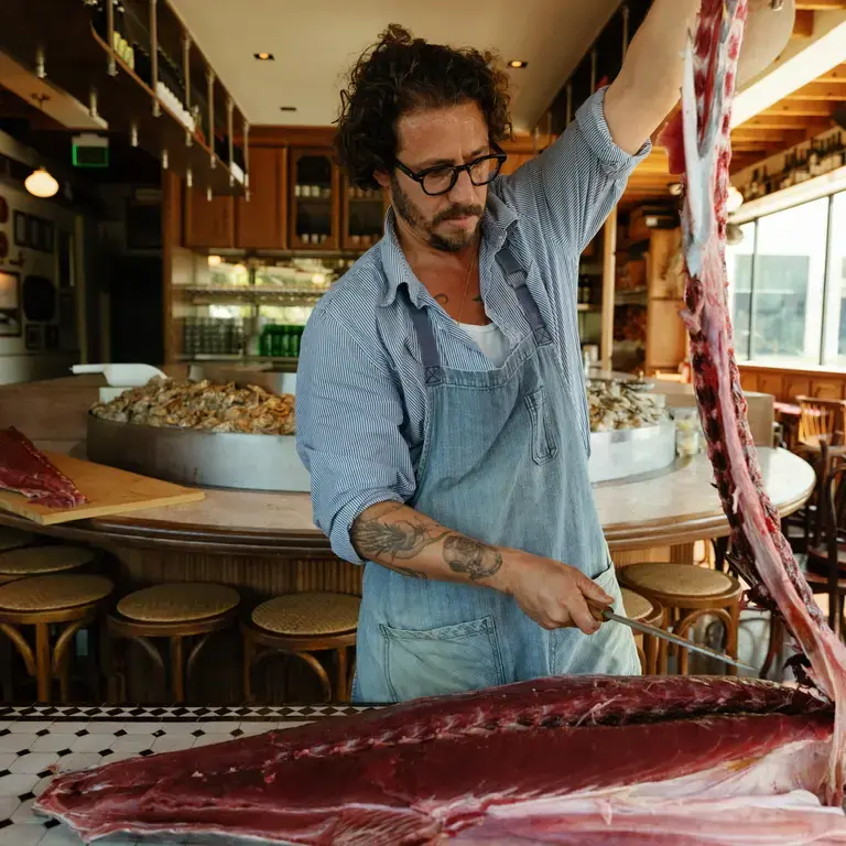 Fish cutting at Queen’s Raw Bar &amp; Grill