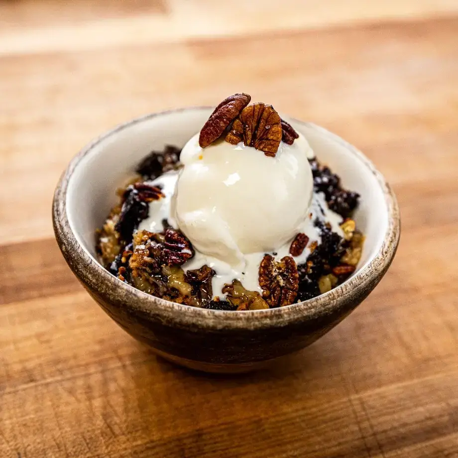 German Chocolate Cobbler with Buttermilk Ice Cream