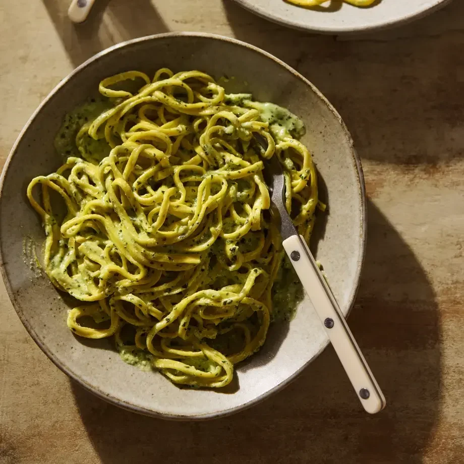 Spaghetti with Creamy Ricotta and Basil
