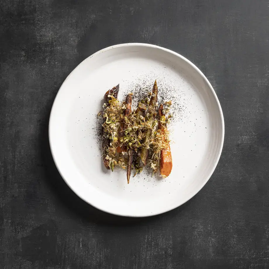 Heirloom Carrots with Smoked Goat Cheese