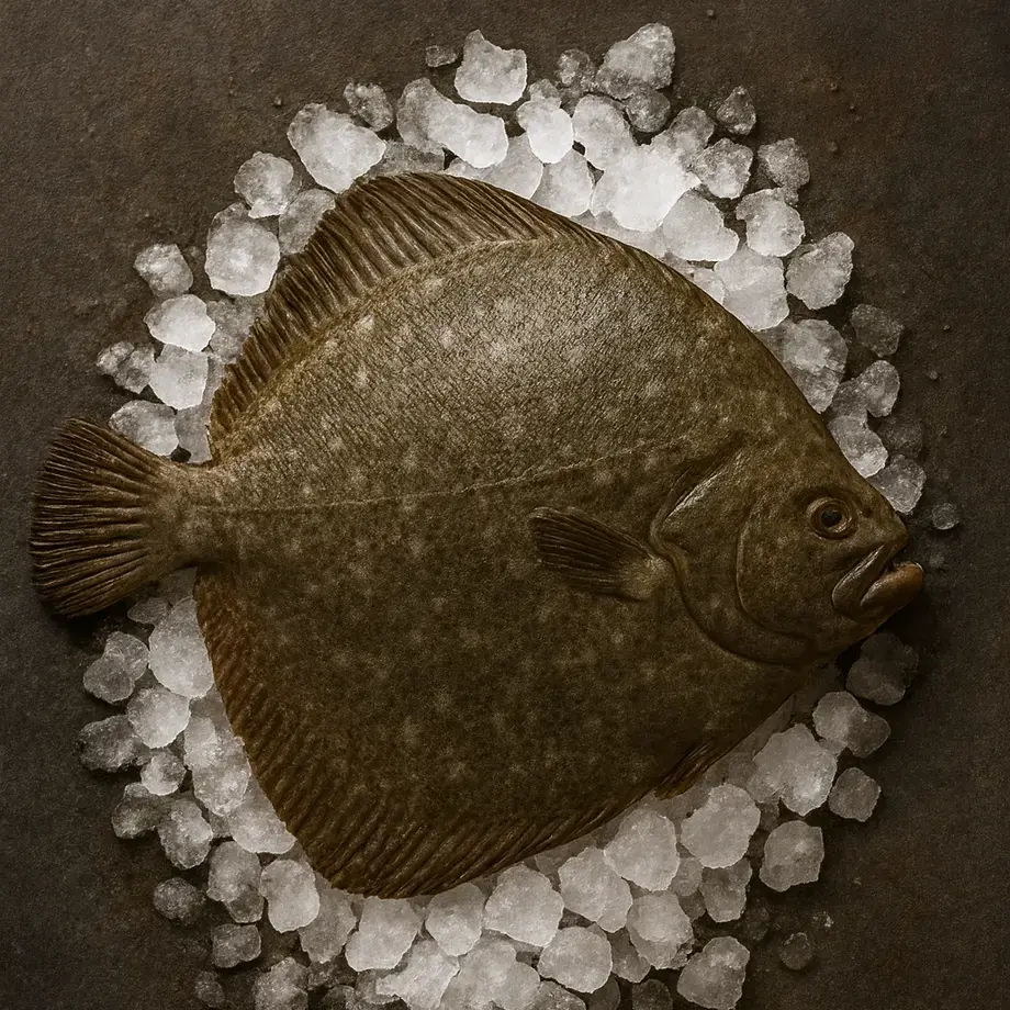Turbot on ice