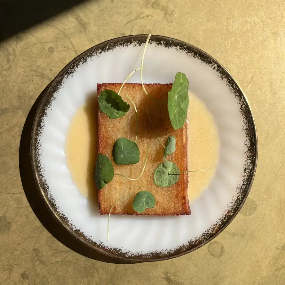 Potato Pavé With Caramelized Sauerkraut