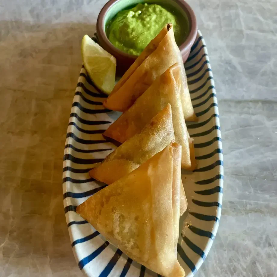 Chicken Samosas with Gochujang Aioli