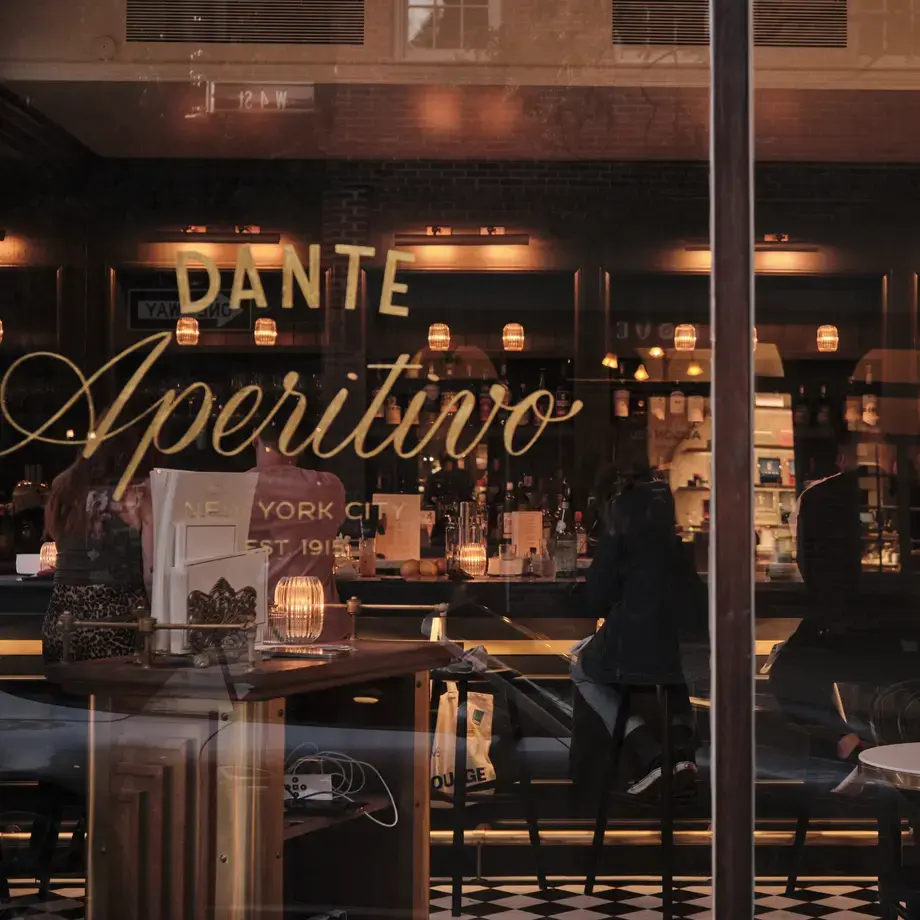 Dante Aperitivo Caviar Tart &amp; Caprese Martini